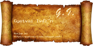 Gyetvai Iván névjegykártya